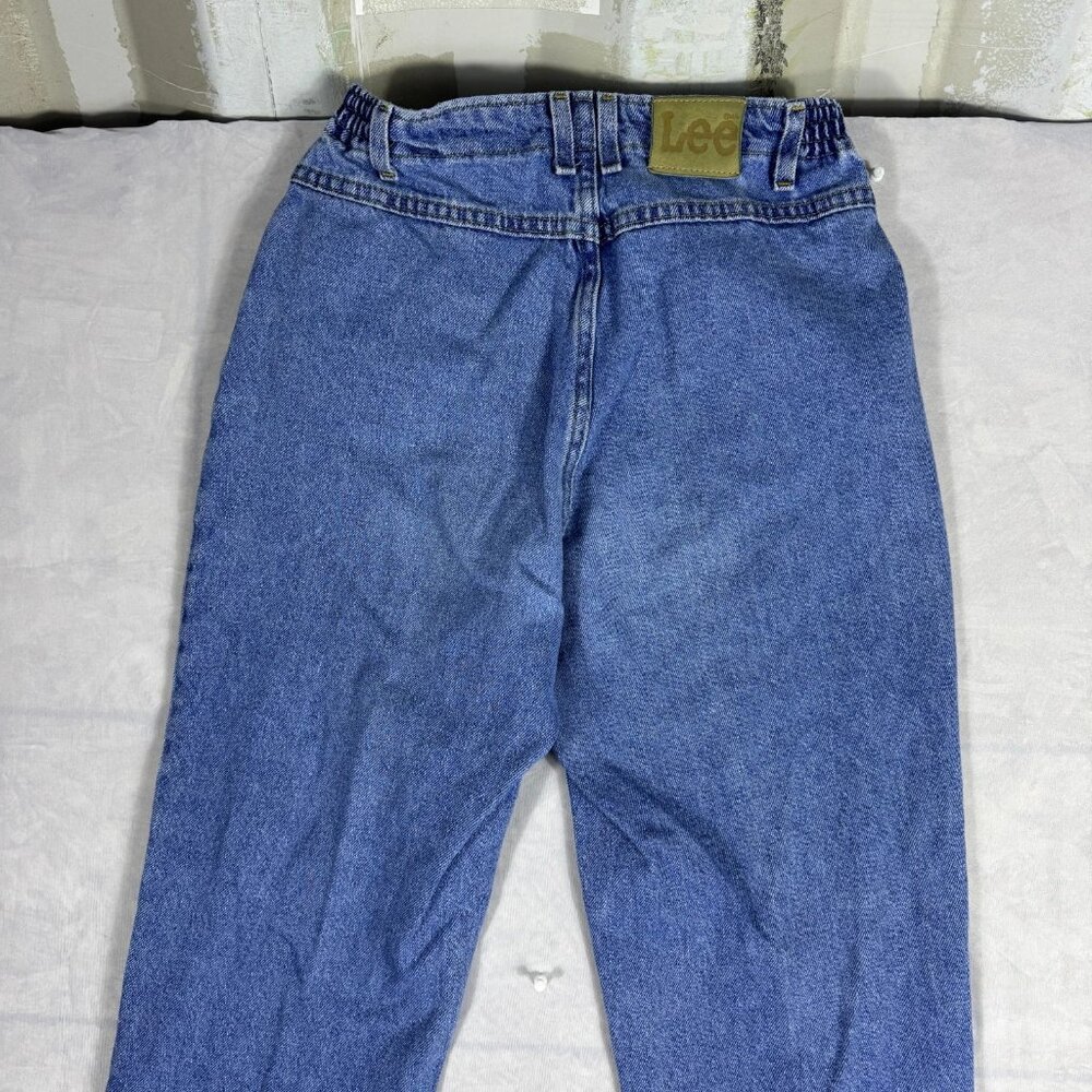 Lee Women's Mom Jeans Blue Denim Elastic Waist High Waisted 5-Pocket 6 Medium‎ - Picture 4 of 16